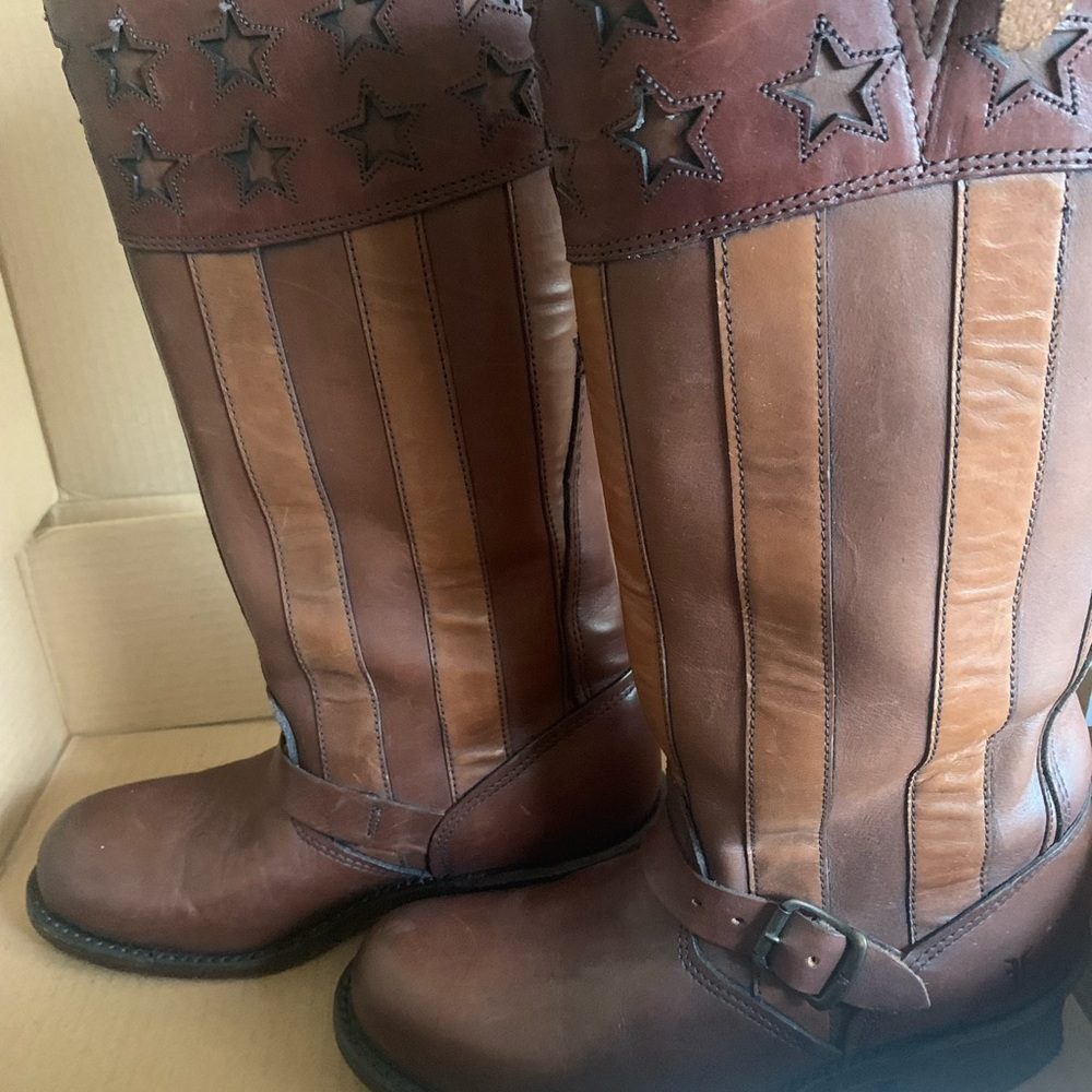 Frye tall flag Americana engineer 7